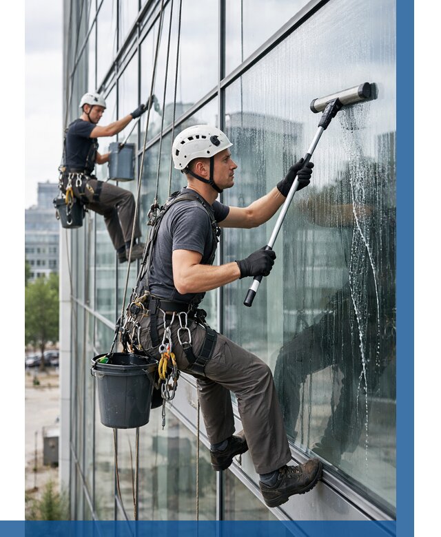 Мойка витражей альпинистами в Майкопе от 708 р. под ключ|ВЫСОТНИК-Мкп