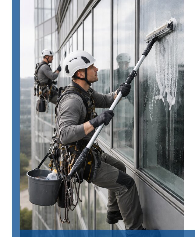 Высотная мойка сплошного остекления с выездом в Майкопе