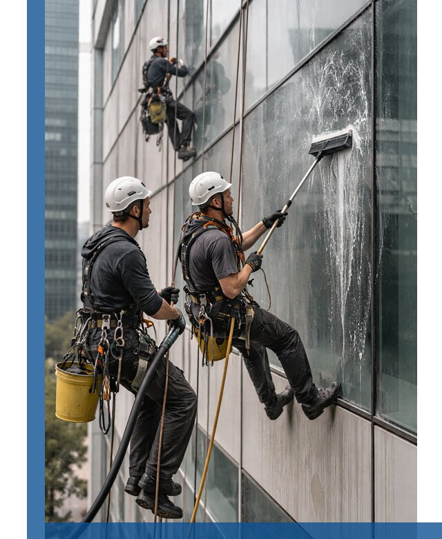 Профессиональная высотная мойка фасадов зданий в Майкопе