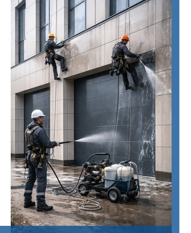 Послестроительная мойка фасада в Майкопе от 303 р. | ВЫСОТНИК-Мкп