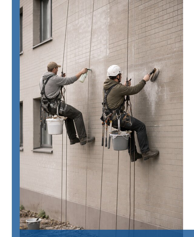 Удаление высолов с фасада зданий в Майкопе без повреждений и следов