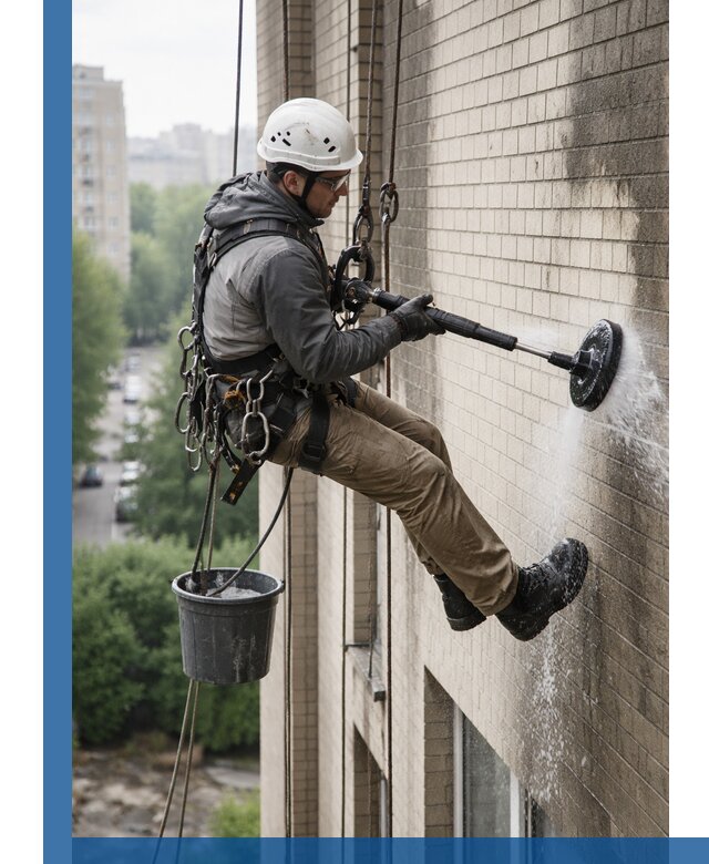 Очистка фасада от копоти в Майкопе профессионально и безопасно