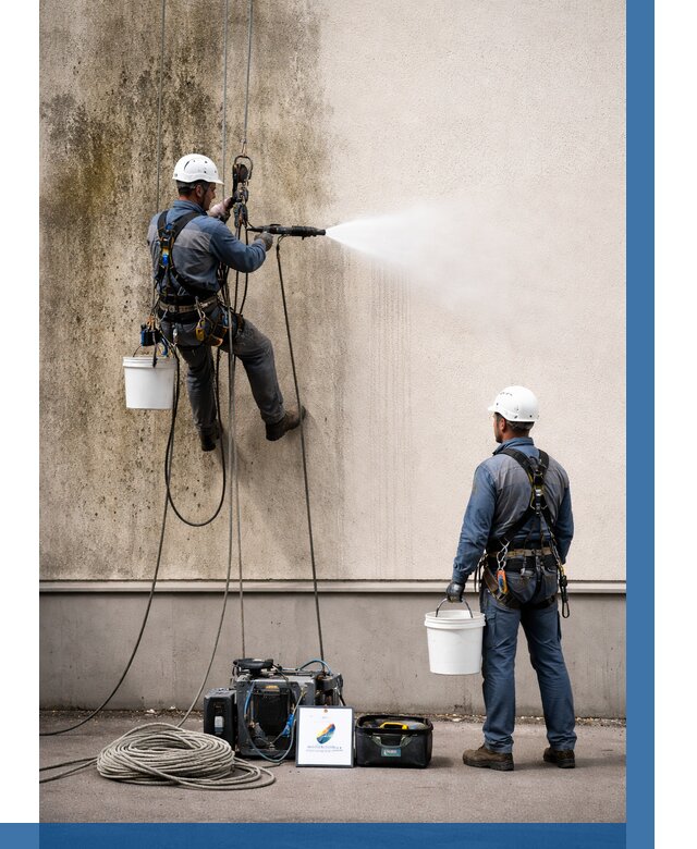 Очистка фасада от плесени в Майкопе от 303 р. | ВЫСОТНИК-Мкп