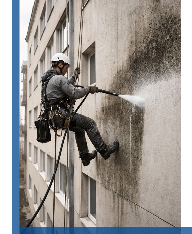 Профессиональная очистка фасадов от плесени в Майкопе