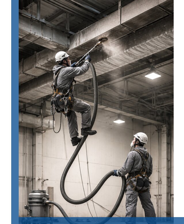 Обеспыливание потолочных конструкций в Майкопе промышленным альпинизмом