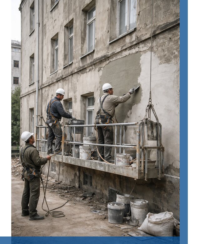 Капитальный ремонт фасада в Майкопе от 4246 р. | ВЫСОТНИК-Мкп