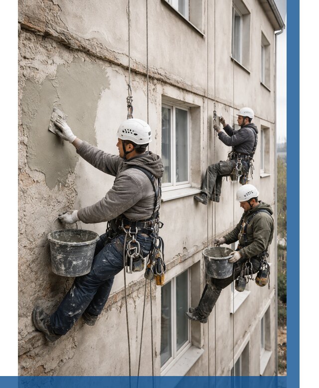 Ремонт штукатурного фасада в Майкопе от 758 р. под ключ | ВЫСОТНИК-Мкп