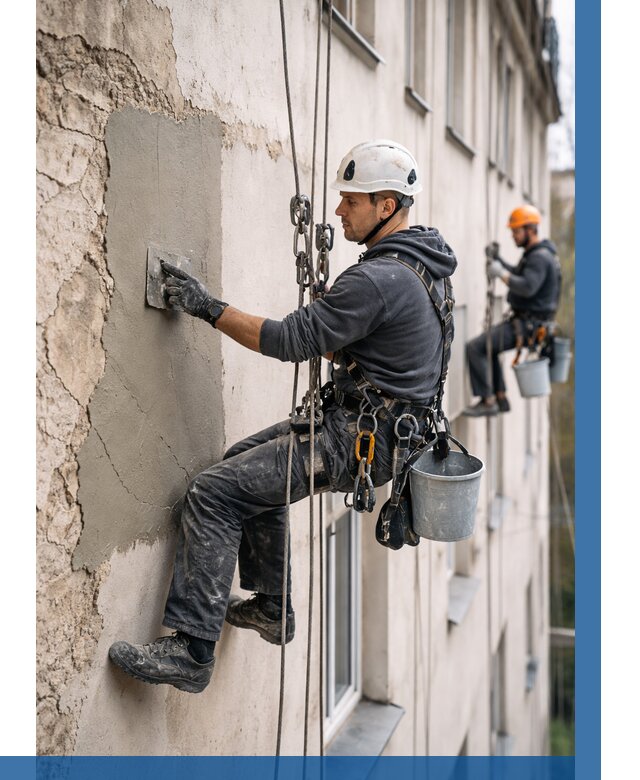 Восстановление штукатурки фасада в Майкопе от 1213 р. | ВЫСОТНИК-Мкп