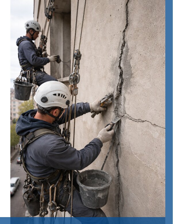 Заделка трещин на фасаде в Майкопе от 910 р. | ВЫСОТНИК-Мкп