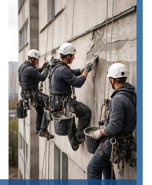 Ремонт бетонных элементов фасада в Майкопе от 2527 р. | ВЫСОТНИК-Мкп