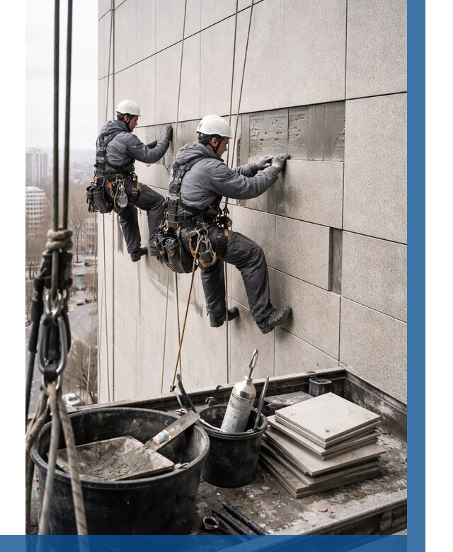 Ремонт фасада из керамогранита в Майкопе от 2527 р. | ВЫСОТНИК-Мкп