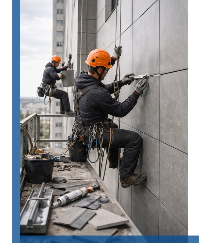 Профессиональный ремонт фасада из керамогранита в Майкопе