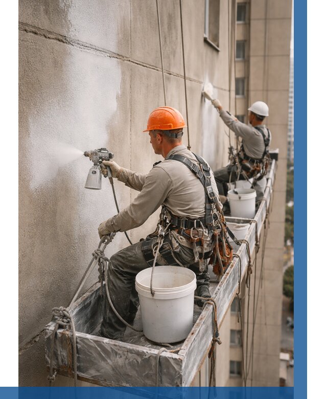 Грунтовка фасада на высоте в Майкопе от 121 р. | ВЫСОТНИК-Мкп