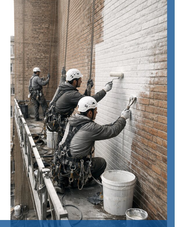 Покраска кирпичного фасада в Майкопе от 354 р. | ВЫСОТНИК-Мкп