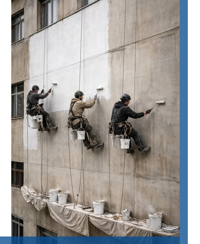 Покраска бетонного фасада в Майкопе от 354 р за м2 | ВЫСОТНИК-Мкп