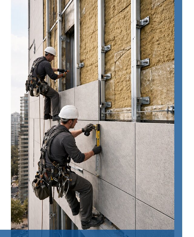 Монтаж вентилируемого фасада в Майкопе от 3538 р. | ВЫСОТНИК-Мкп