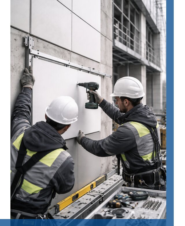 Монтаж композитных панелей фасада в Майкопе от 2527 р. | ВЫСОТНИК-Мкп