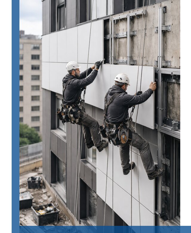 Монтаж композитных панелей фасада в Майкопе под ключ