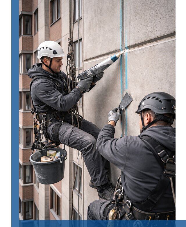Вторичная герметизация швов фасада и кровли в Майкопе