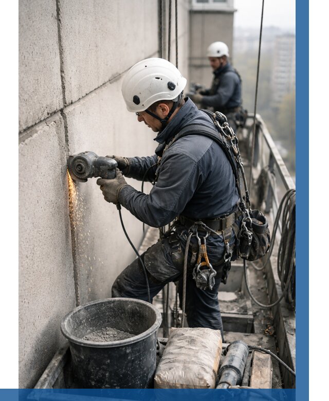 Штробление межпанельных швов в Майкопе от 1213 р. | ВЫСОТНИК-Мкп