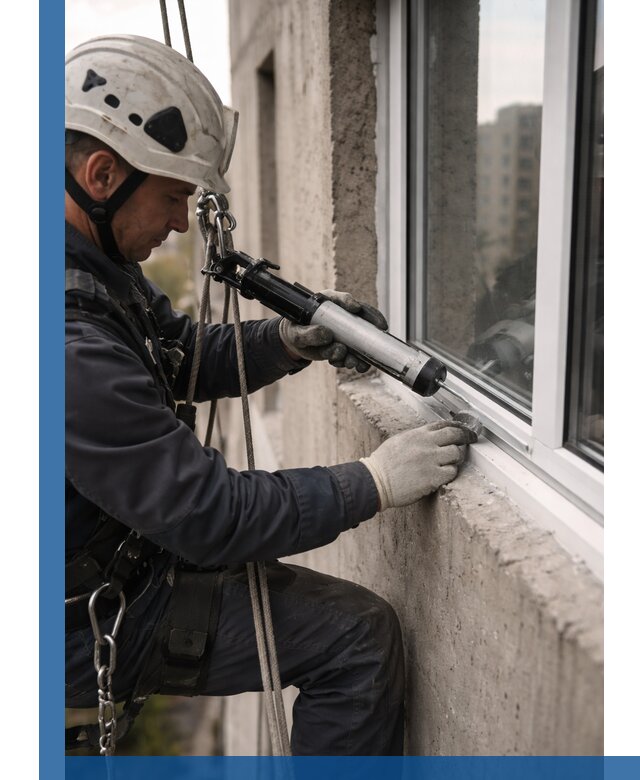 Герметизация оконных швов снаружи в Майкопе профессионально