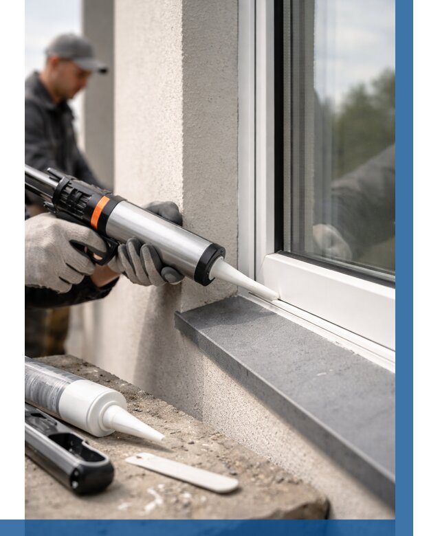 Герметизация монтажных швов окон в Майкопе от 657 р. | ВЫСОТНИК-Мкп