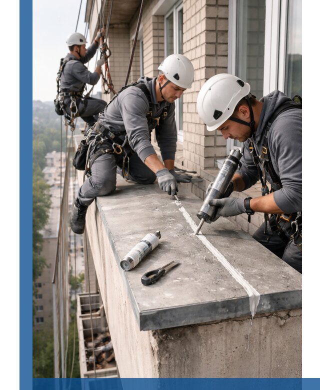 Герметизация балконного козырька в Майкопе профессионально