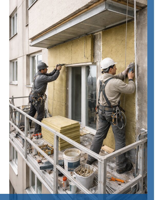 Утепление балкона снаружи в Майкопе от 1617 р. под ключ ВЫСОТНИК-Мкп