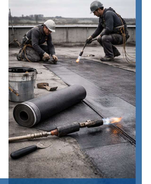 Ремонт рулонной кровли в Майкопе от 657 р. | ВЫСОТНИК-Мкп