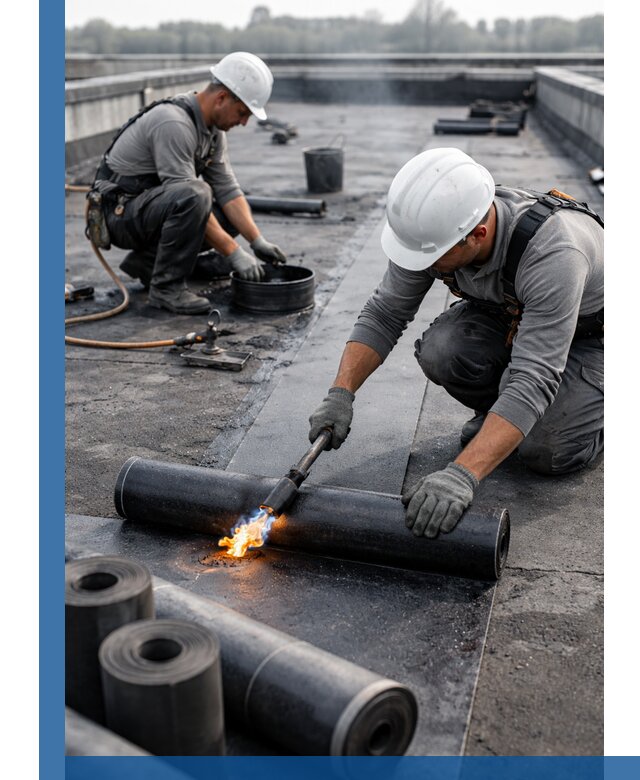 Ремонт рулонной кровли в Майкопе герметизация и восстановление