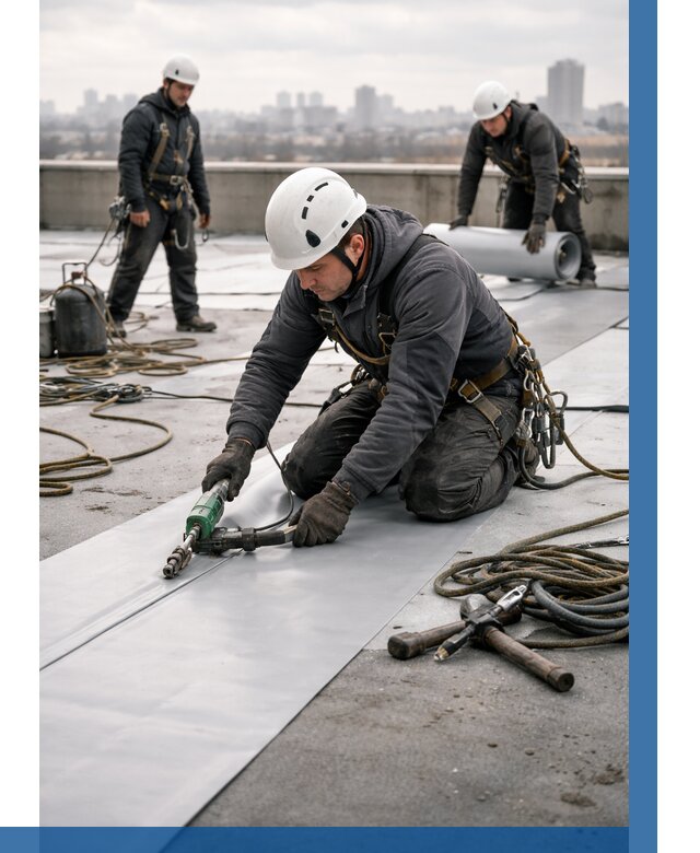 Ремонт мембранной кровли в Майкопе от 1820 р./м2 | ВЫСОТНИК-Мкп