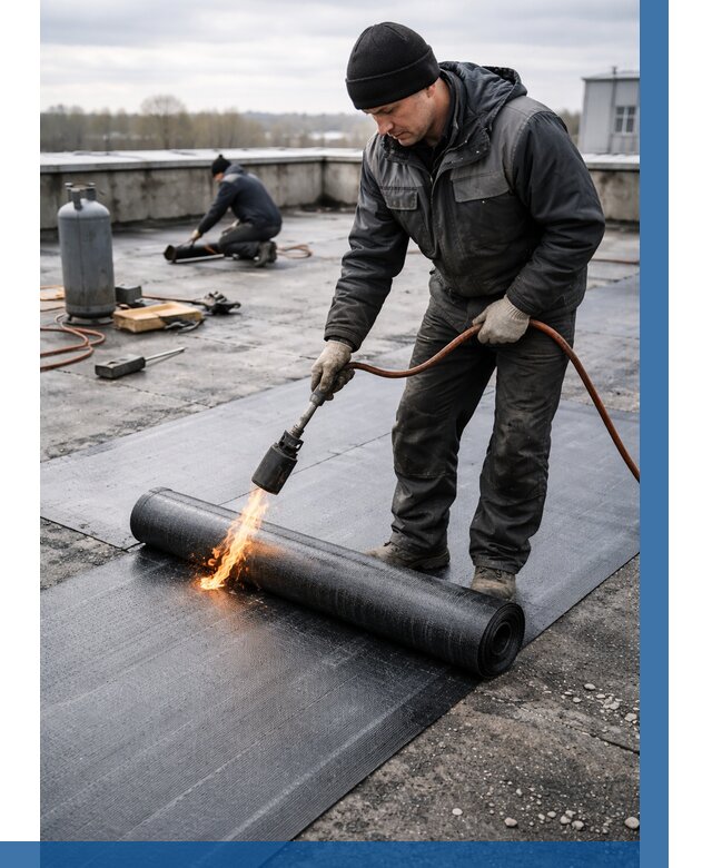 Ремонт наплавляемой кровли в Майкопе от 708 р. | ВЫСОТНИК-Мкп