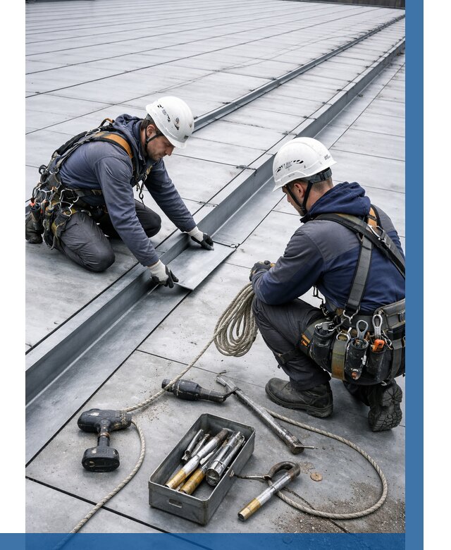 Ремонт фальцевой кровли в Майкопе от 708 р. | ВЫСОТНИК-Мкп