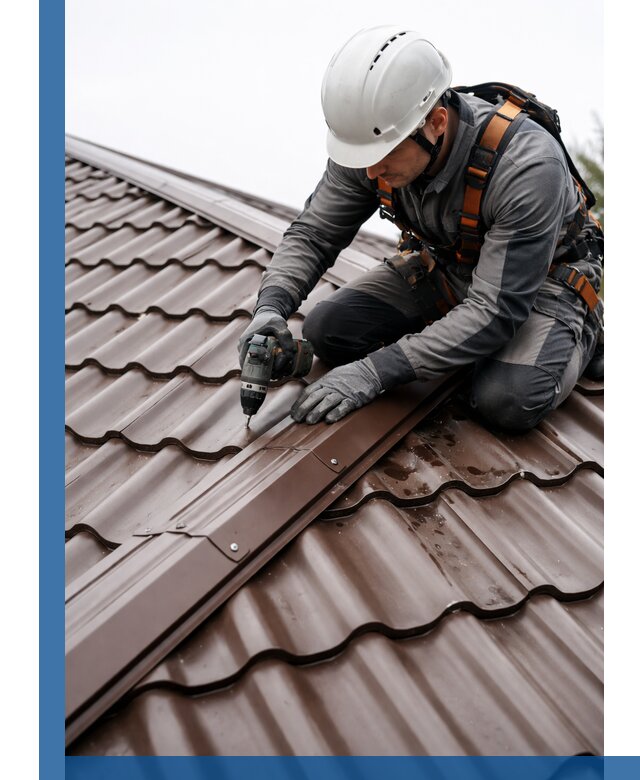 Ремонт металлочерепицы на крыше в Майкопе профессионально