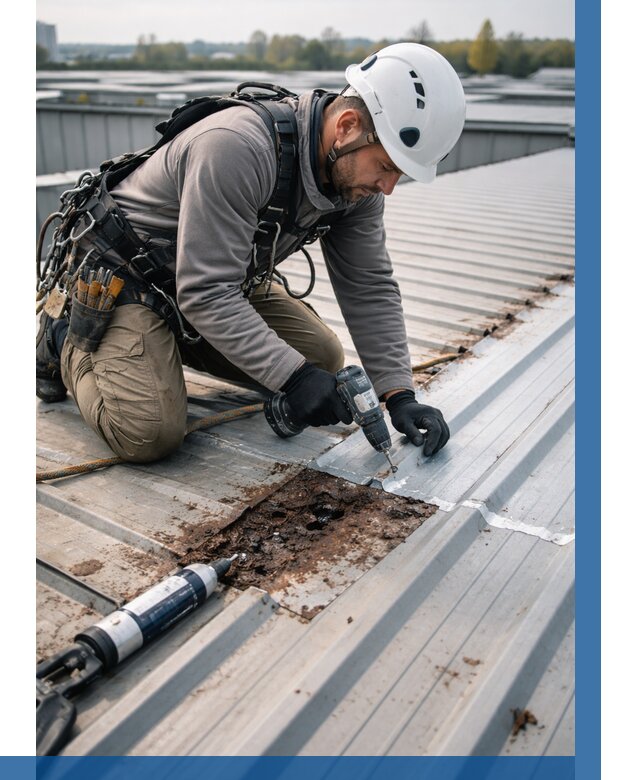 Ремонт профнастила на кровле в Майкопе от 708 р. | ВЫСОТНИК-Мкп