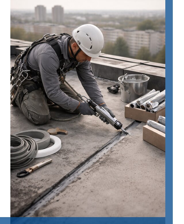 Герметизация швов кровли в Майкопе от 455 р./м2 | ВЫСОТНИК-Мкп