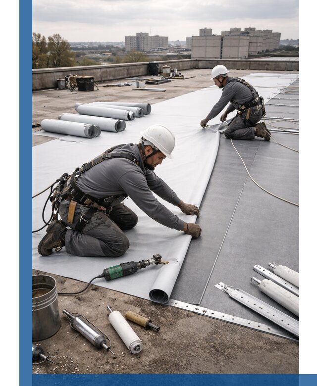 Монтаж мембранной кровли в Майкопе для промышленных зданий