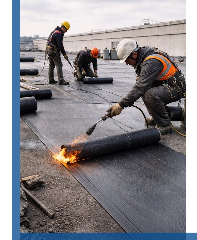 Монтаж наплавляемой кровли в Майкопе профессионально