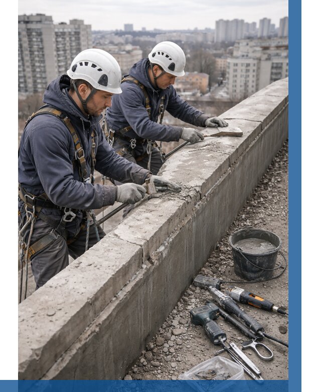 Ремонт парапета на кровле в Майкопе от 1516 р. | ВЫСОТНИК-Мкп