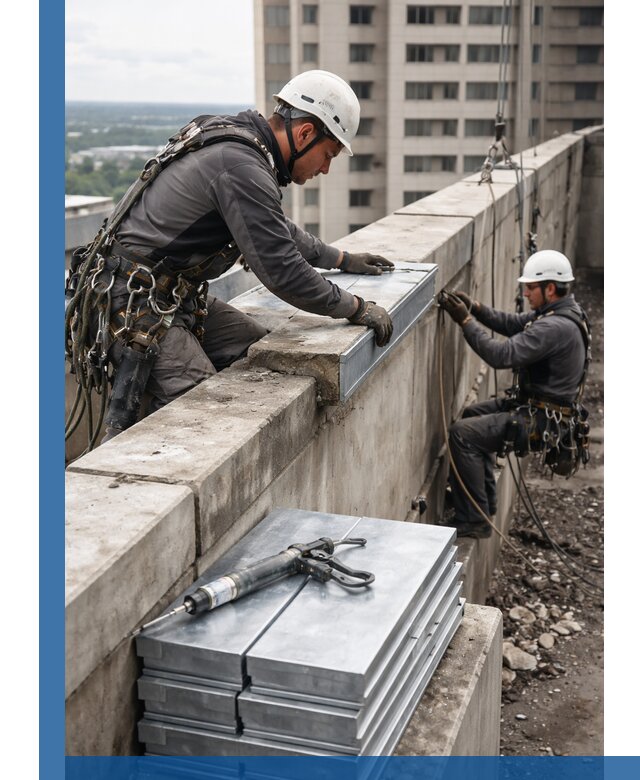 Замена парапетных крышек и установка новых в Майкопе