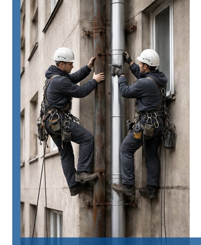 Замена водосточных труб в Майкопе: монтаж и демонтаж под ключ
