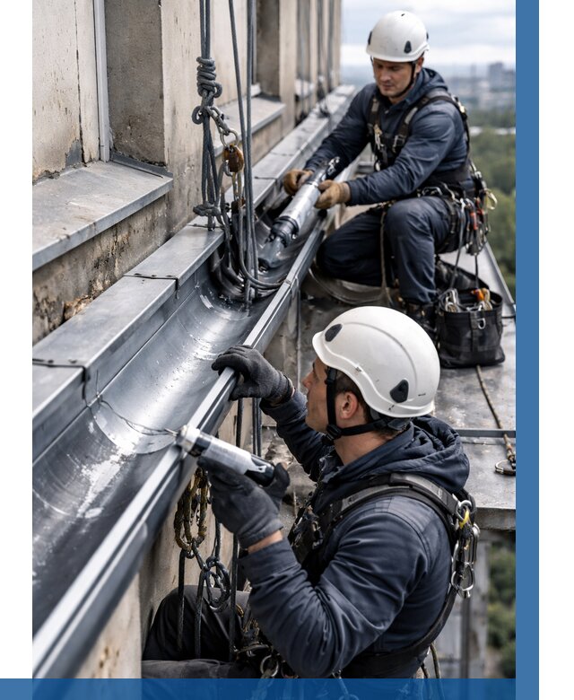 Ремонт водосточных желобов в Майкопе от 6571 р. | ВЫСОТНИК-Мкп