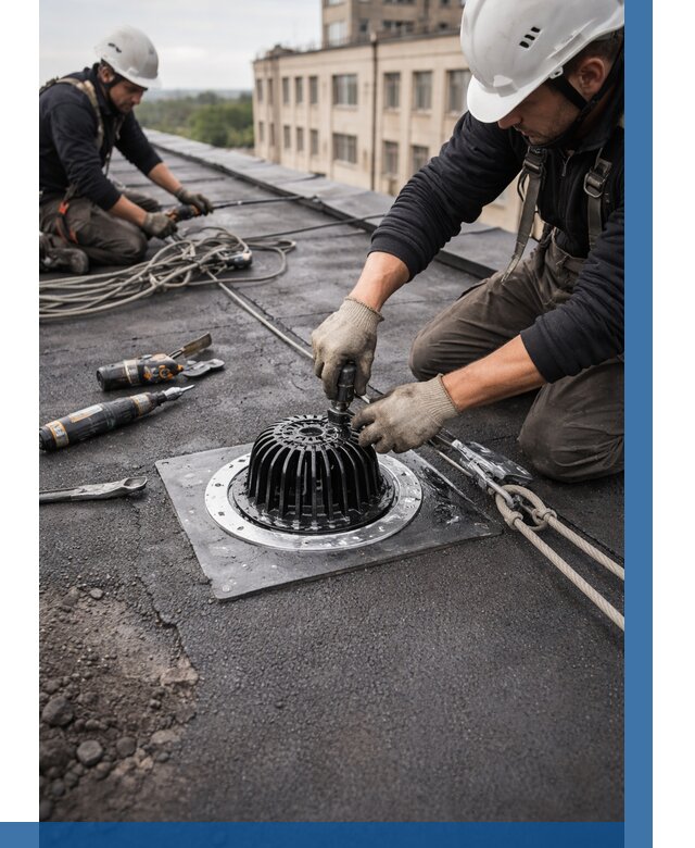 Установка водосточных воронок в Майкопе цена от 3538 р. | ВЫСОТНИК-Мкп