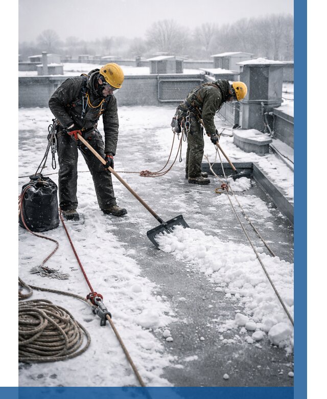 Очистка крыши от снега в Майкопе от 7582 р. | ВЫСОТНИК-Мкп