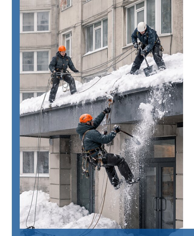 Безопасная очистка навесов от снега в Майкопе круглогодично