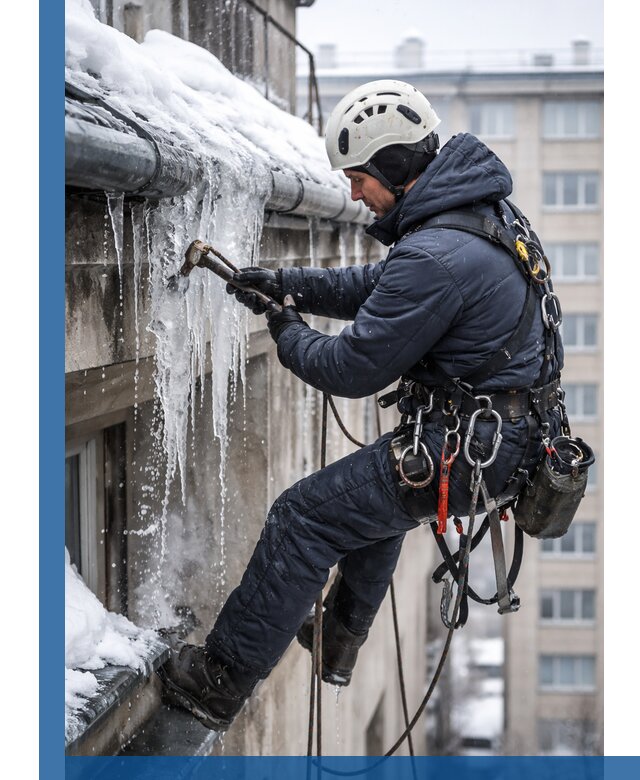 Удаление наледи и чистка водостоков в Майкопе оперативно и безопасно