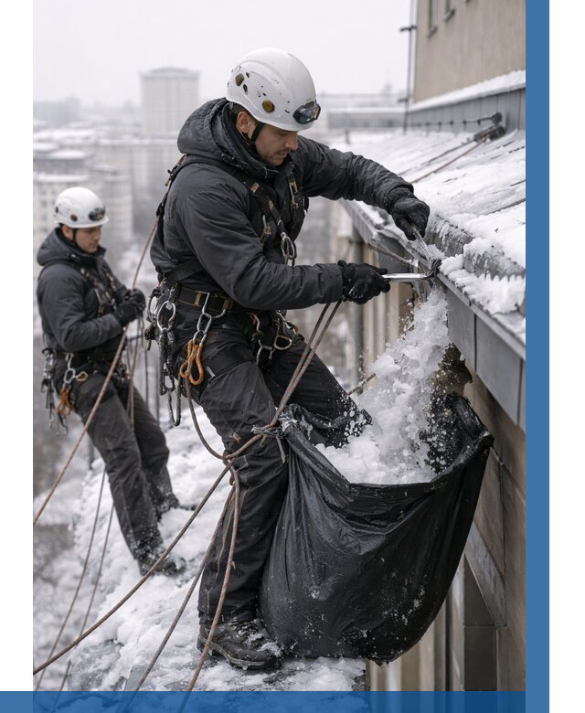 Аварийная очистка крыши в Майкопе под ключ от 303 р. | ВЫСОТНИК-Мкп