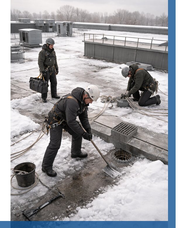 Абонентское обслуживание кровли зимой в Майкопе от 8087 р. | ВЫСОТНИК-Мкп