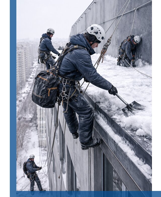 Абонентское обслуживание кровли зимой в Майкопе регулярный уход