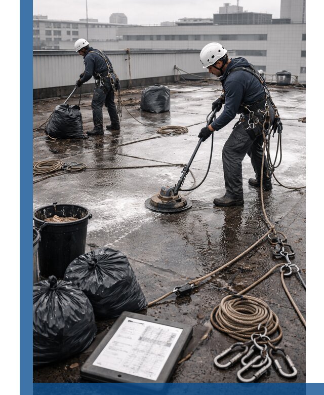 Плановая очистка кровли по графику в Майкопе для безопасности